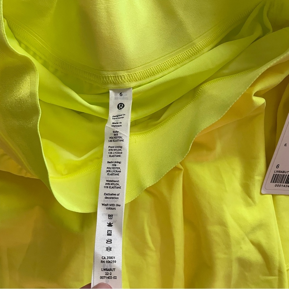 NWT Lululemon Court Rival High-Rise HR Skirt Long in Highlight Yellow - Picture 5 of 6